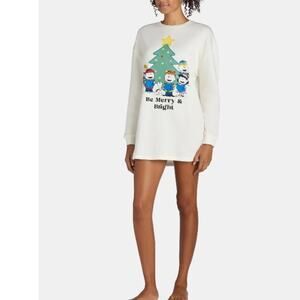 Grayson Social Peanuts Sleep Dress and Cozy Headband 2-piece Set,